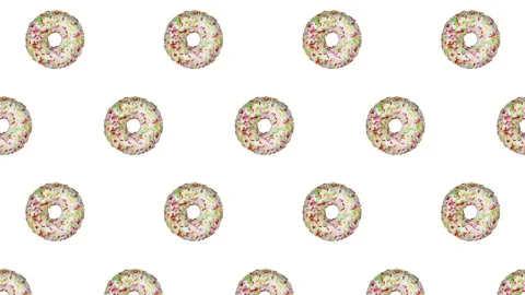 Donuts flat animation color background Stock Footage 171008365