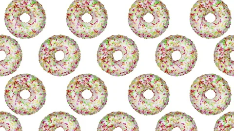 Donuts flat animation color background Stock Footage 171009601