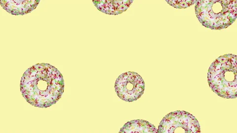 Donuts flat animation color background Stock Footage 172108315