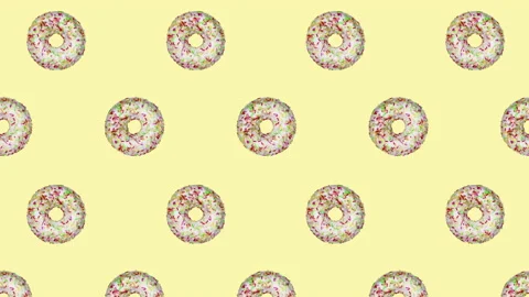 Donuts flat animation color background Stock Footage 172108318