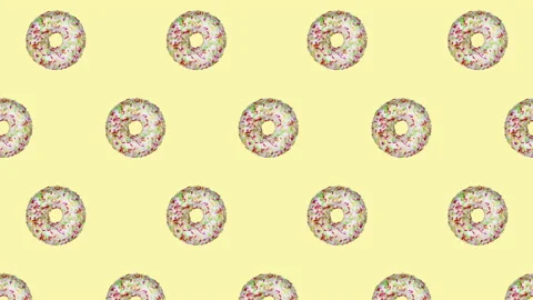 Donuts flat animation color background Stock Footage 172391514