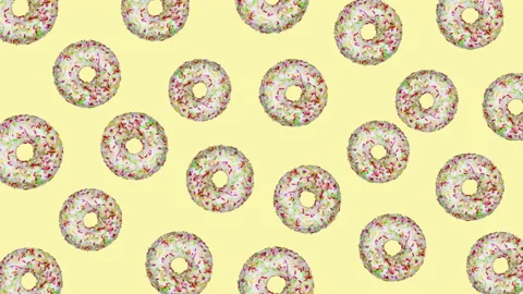 Donuts flat animation color background Stock Footage 172391751