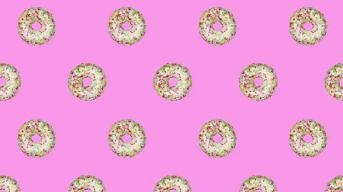 Donuts flat animation color background Stock Footage 201300268