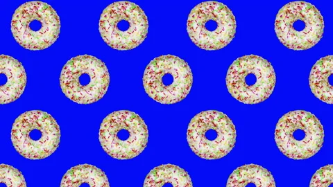 Donuts flat animation color background Stock Footage 202256195