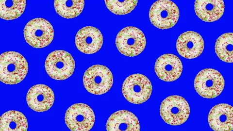 Donuts flat animation color background Stock Footage 202256749