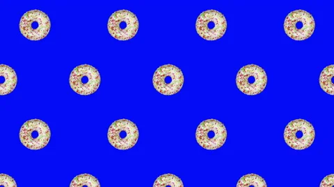 Donuts flat animation color background Stock Footage 202531431