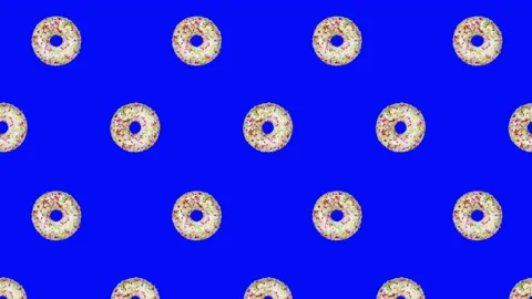 Donuts flat animation color background Stock Footage 202533035