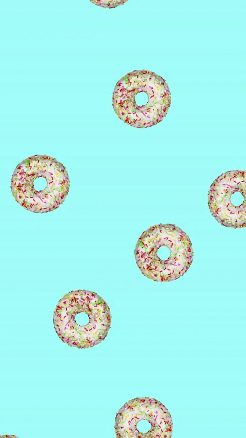 Donuts flat animation color background Stock Footage 233458178