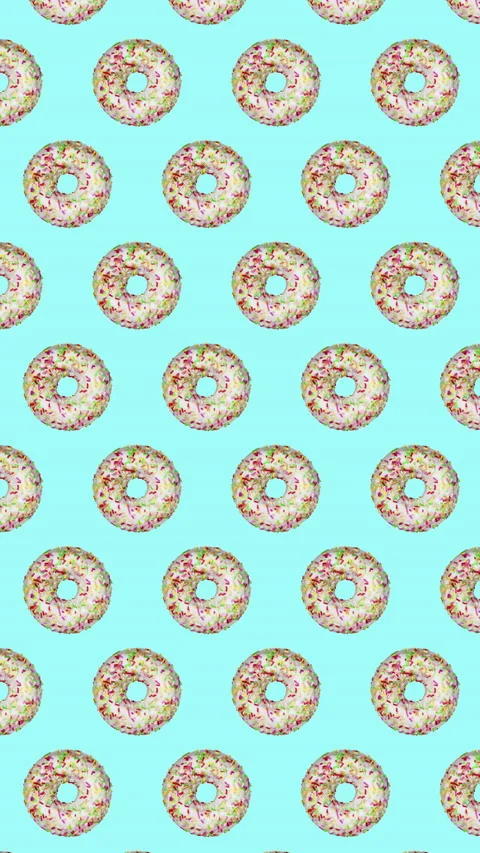 Donuts flat animation color background Stock Footage 233458449