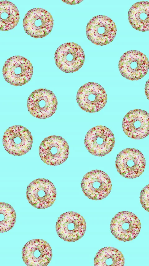 Donuts flat animation color background Stock Footage 233459377