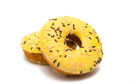 Donuts in glaze isolated Stock Photos