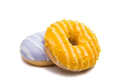 Donuts in glaze isolated Stock Photos