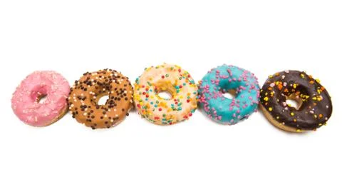 Donuts in glaze isolated Stock Photos
