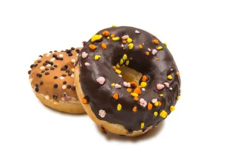 Donuts in glaze isolated Stock Photos