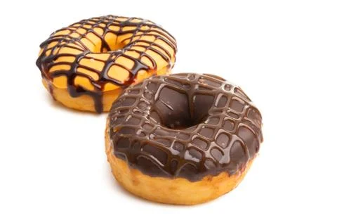 Donuts in glaze isolated Stock Photos