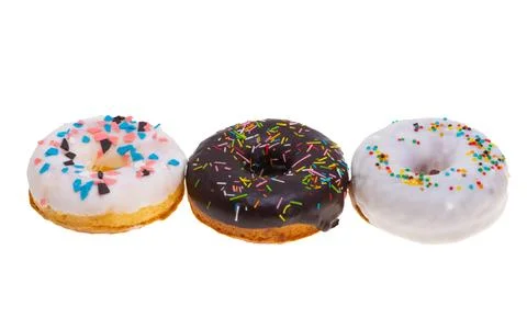 Donuts in glaze isolated Stock Photos