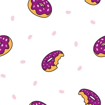 Donuts with glaze. Seamless pattern. Illustrazione stock