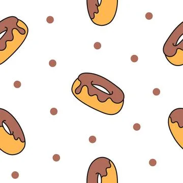 Donuts with glaze. Seamless pattern. Stock Illustration