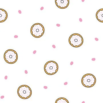 Donuts with glaze. Seamless pattern. Stock Illustration