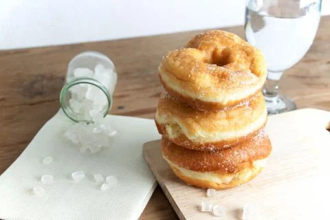 Donuts glazed with a sugar Stock Photos