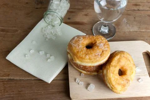 Donuts glazed with a sugar Stock Photos