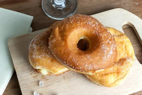Donuts glazed with a sugar Stock Photos