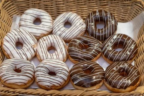 Donuts with icing Stock Photos