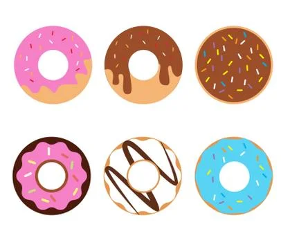 Donuts icon on white background. flat style.donuts with sprinkles for your we Illustrazione stock