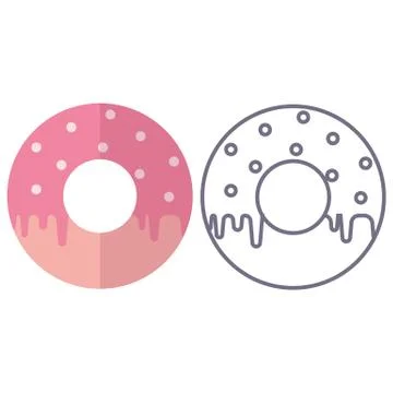 Donuts. Icons on isolated background Stock Illustration