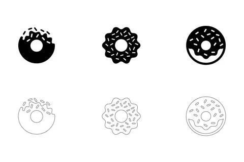 Donuts icons set Stock Illustration