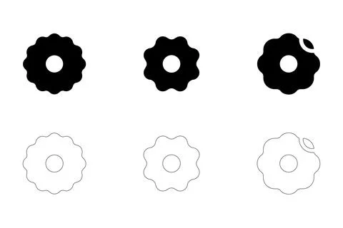 Donuts icons set Stock Illustration
