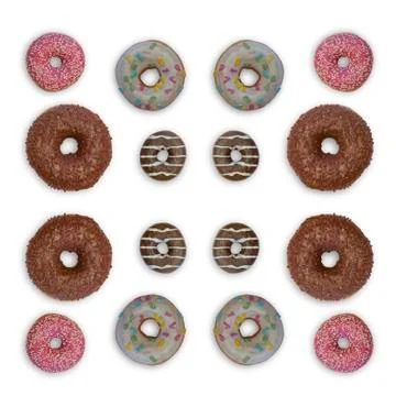 Donuts isolated on white Stock Photos