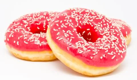 Donuts isolated on a white Stock Photos