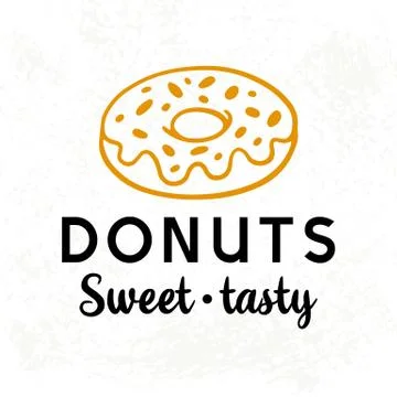 Donuts logotype badge label Illustrazione stock