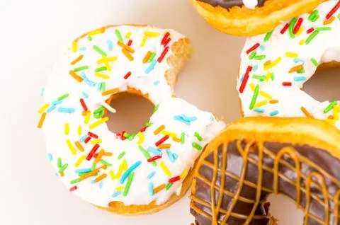 Donuts missing a bite Foto stock