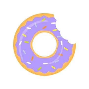 Donuts with a mouth bite. Stock Illustration