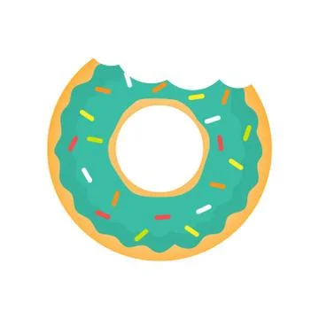 Donuts with a mouth bite. Stock Illustration