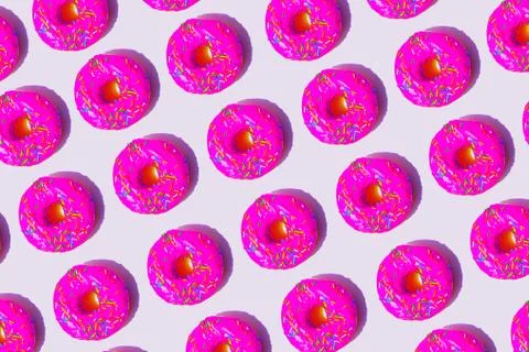 Donuts in neon light Foto stock
