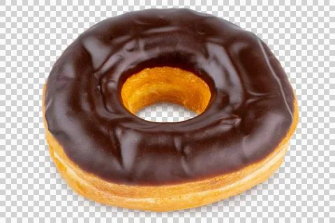 Donuts or Doughnuts. One Donut or Doughnut with chocolate brown glazed Stock Photos
