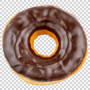 Donuts or Doughnuts. One Donut or Doughnut with chocolate Stock Photos