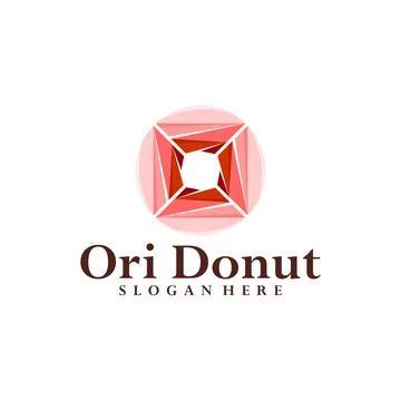 Donuts origami logo vector template, Creative Donuts logo design concepts Stock Illustration