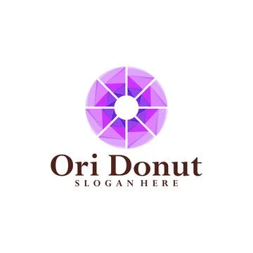 Donuts origami logo vector template, Creative Donuts logo design concepts Stock Illustration