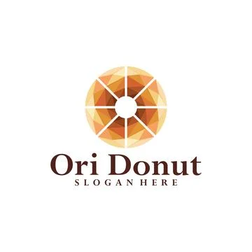 Donuts origami logo vector template, Creative Donuts logo design concepts Stock Illustration
