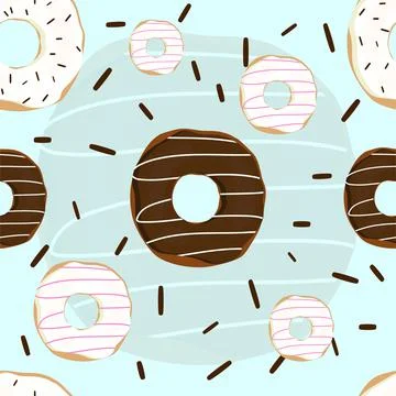 Donuts Pattern Background Vector Stock Illustration