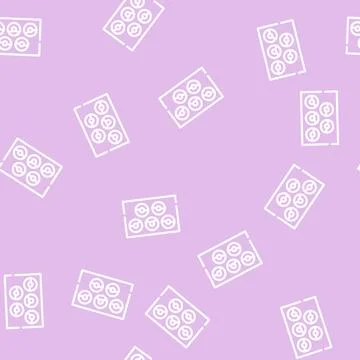 Donuts on plate line vector seamless pattern 스톡 일러스트