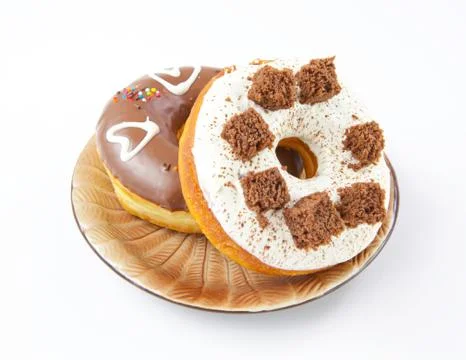 Donuts on the plate Stock Photos