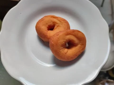 Donuts on a plate Stock Photos