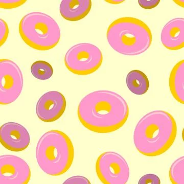 Donuts seamless pattern. Desserts, Sweets vector background 스톡 일러스트