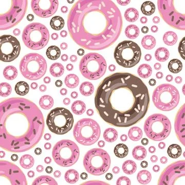 Donuts seamless pattern Stock Illustration