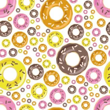 Donuts seamless pattern Stock Illustration